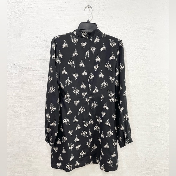 Re/Done 60s Cowboy Printed Bow Silk Dress - Picture 6 of 7